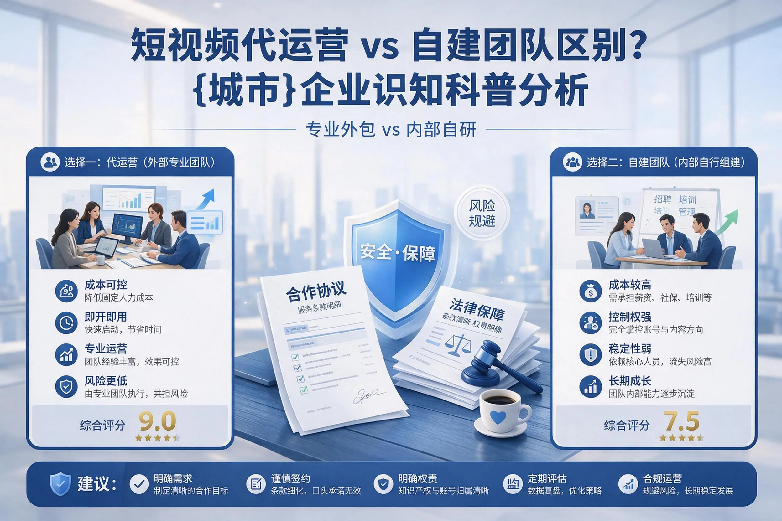 短视频代运营与自建团队区别？榆林企业认知科普分析