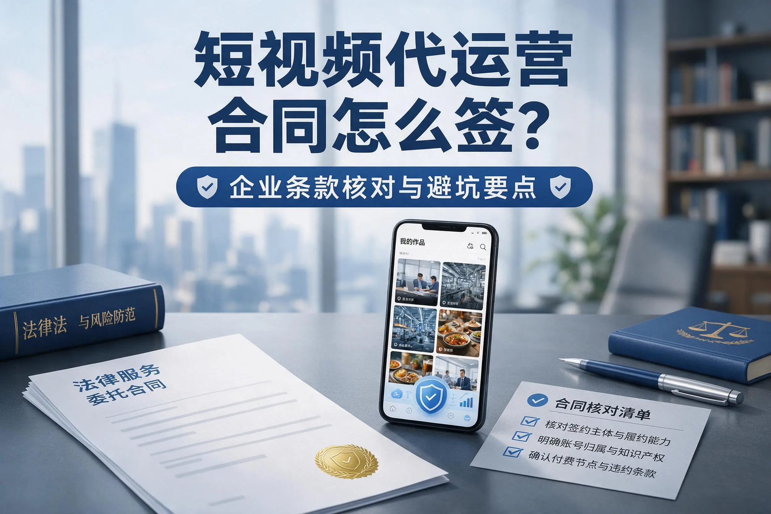 短视频代运营合同怎么签?榆林企业条款核对与避坑要点