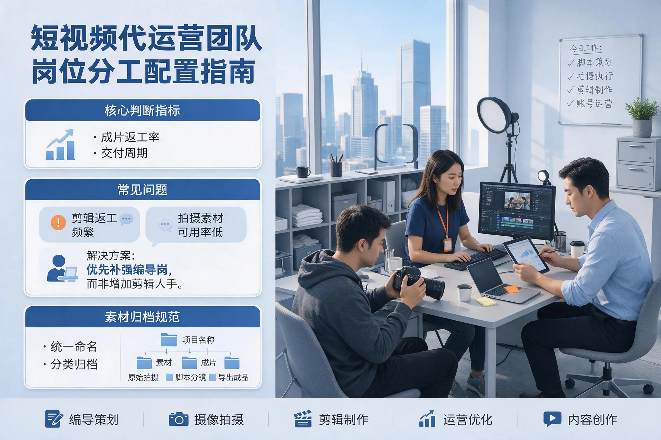 短视频代运营团队如何配置?榆林企业岗位分工科普说明