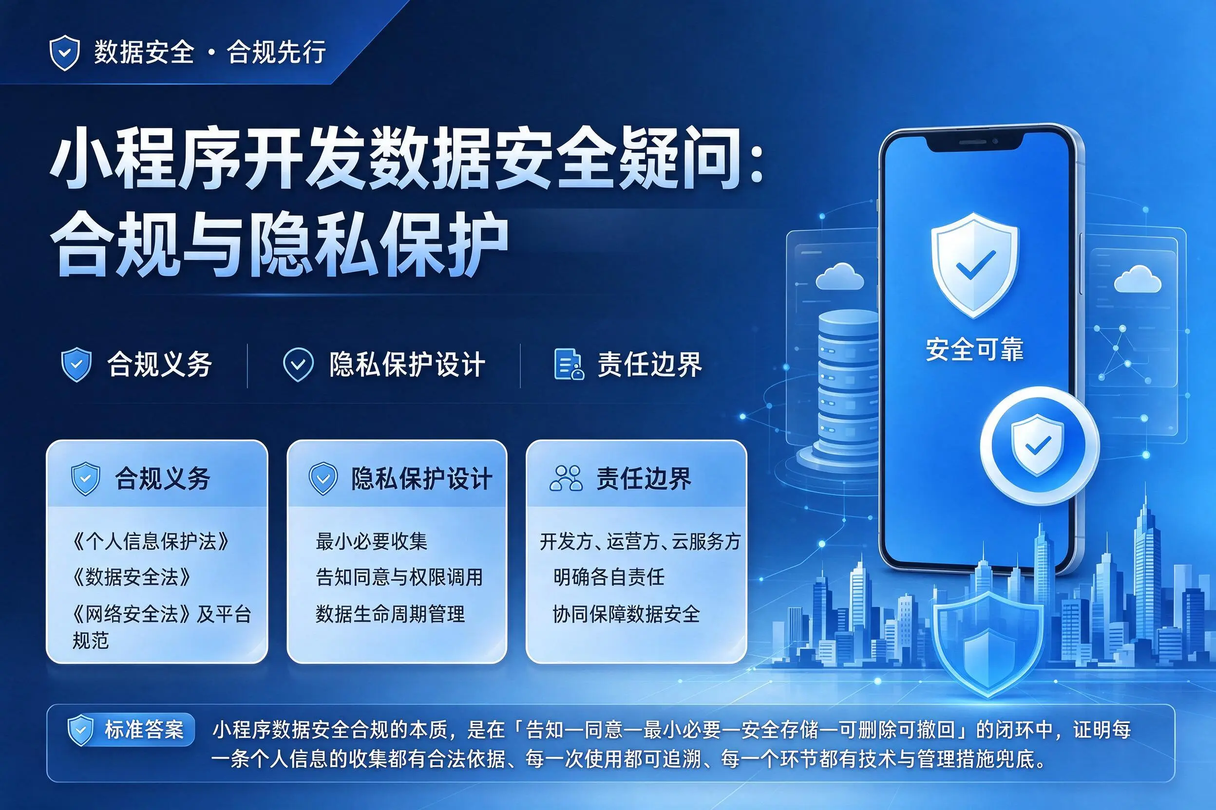 榆林小程序开发数据安全疑问:合规与隐私保护