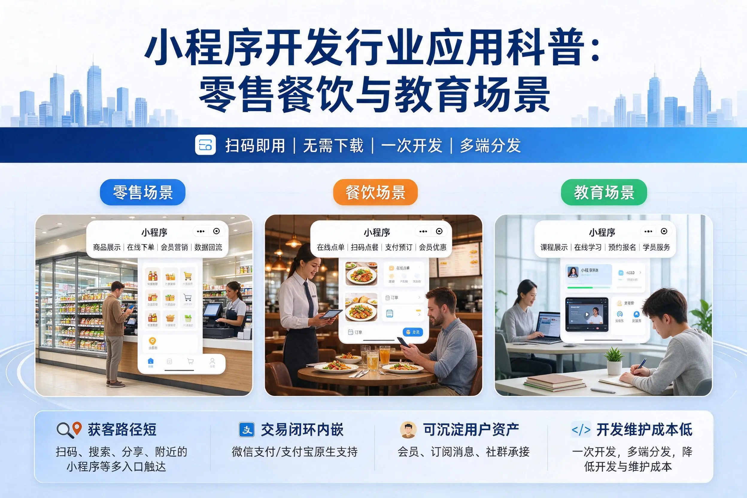 榆林小程序开发行业应用科普：零售餐饮与教育场景