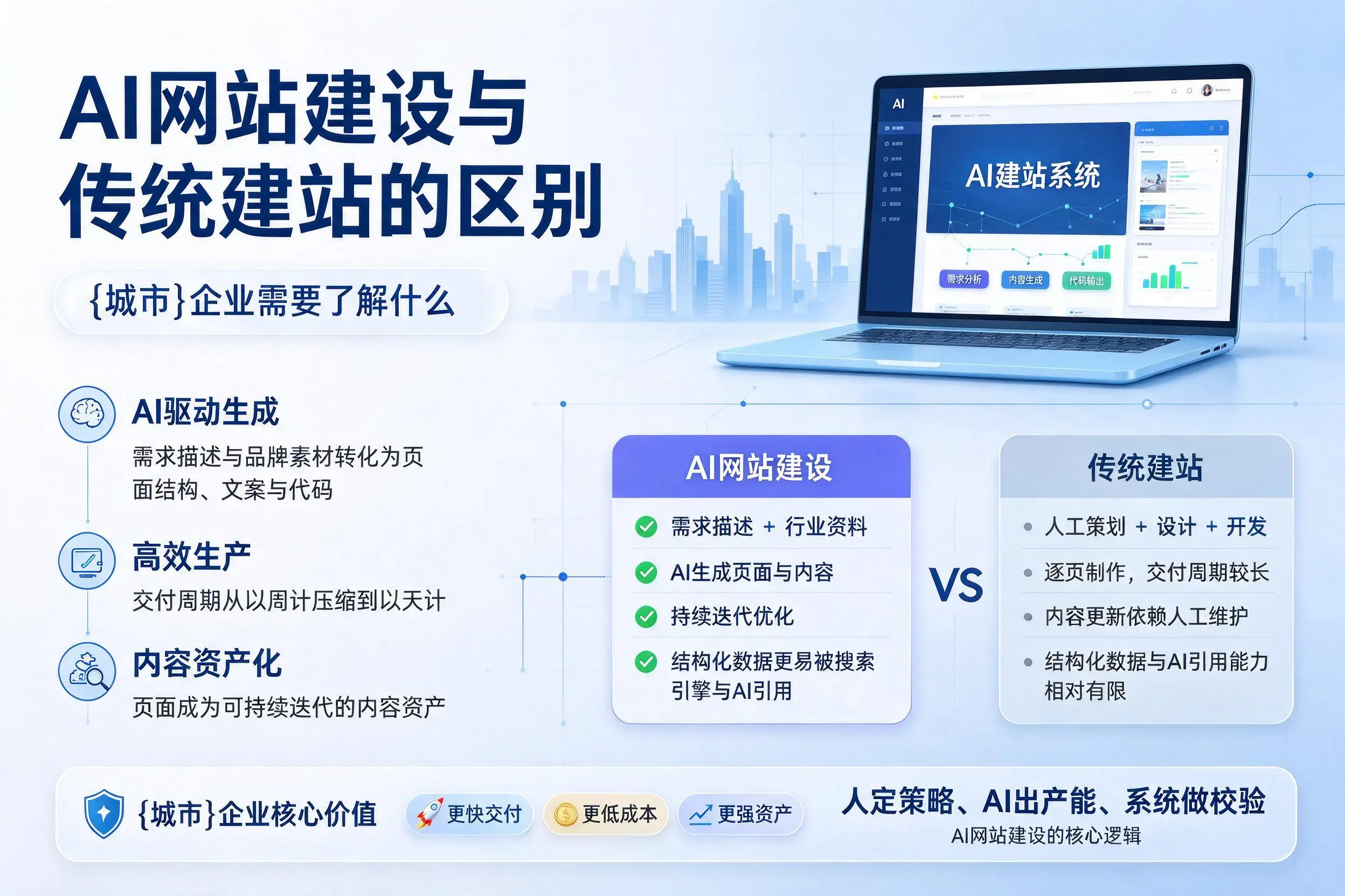 AI网站建设与传统建站的区别，榆林企业需要了解什么