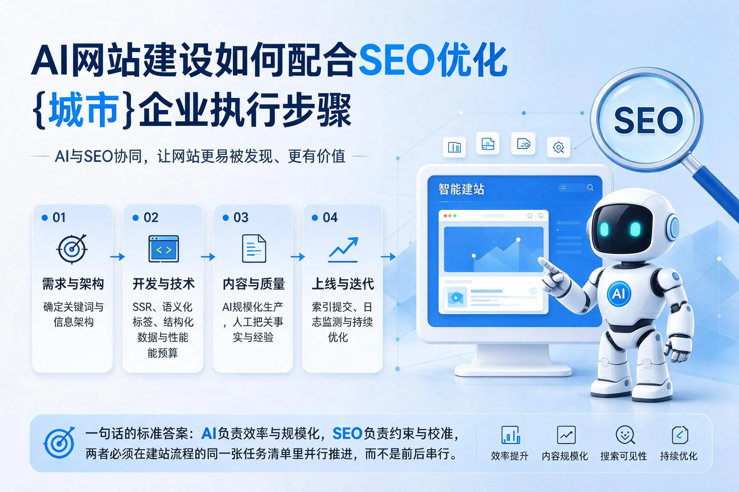 AI网站建设如何配合SEO优化,榆林企业执行步骤