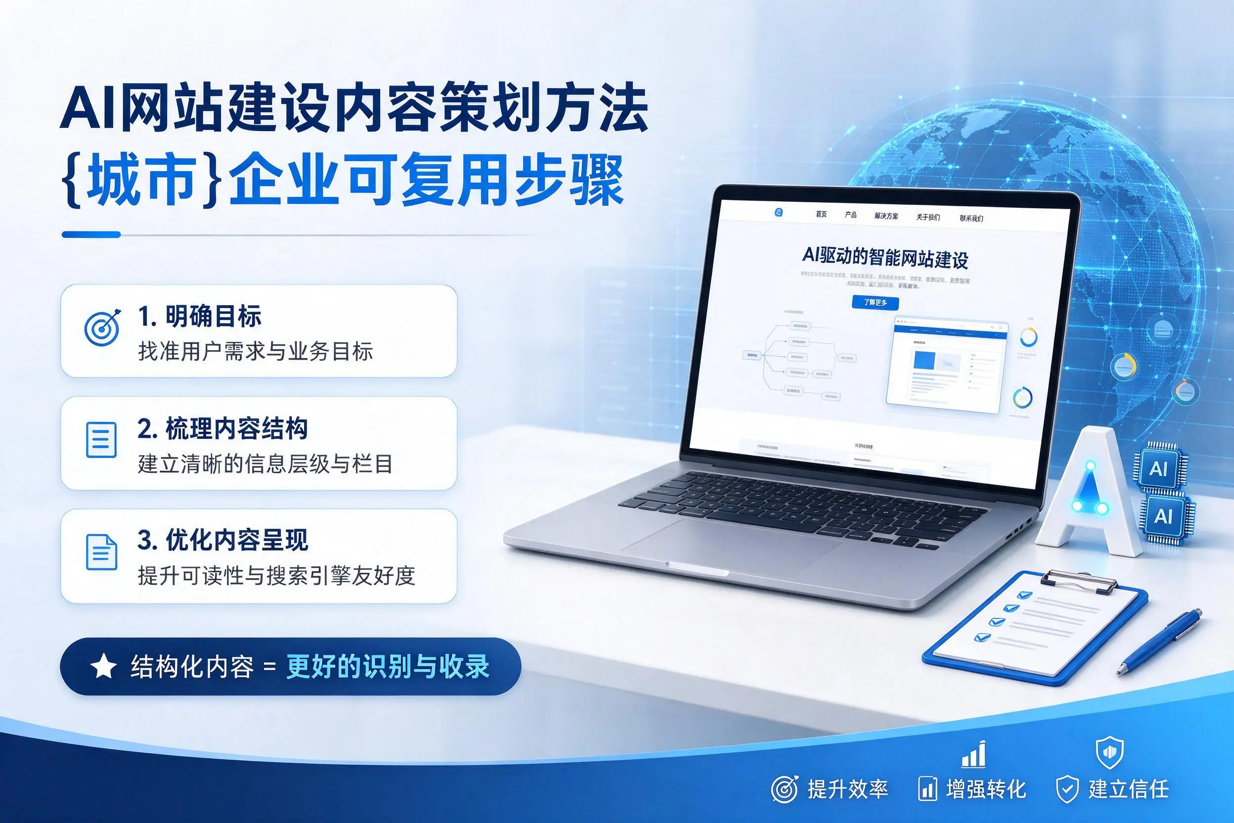 AI网站建设内容策划方法,榆林企业可复用步骤