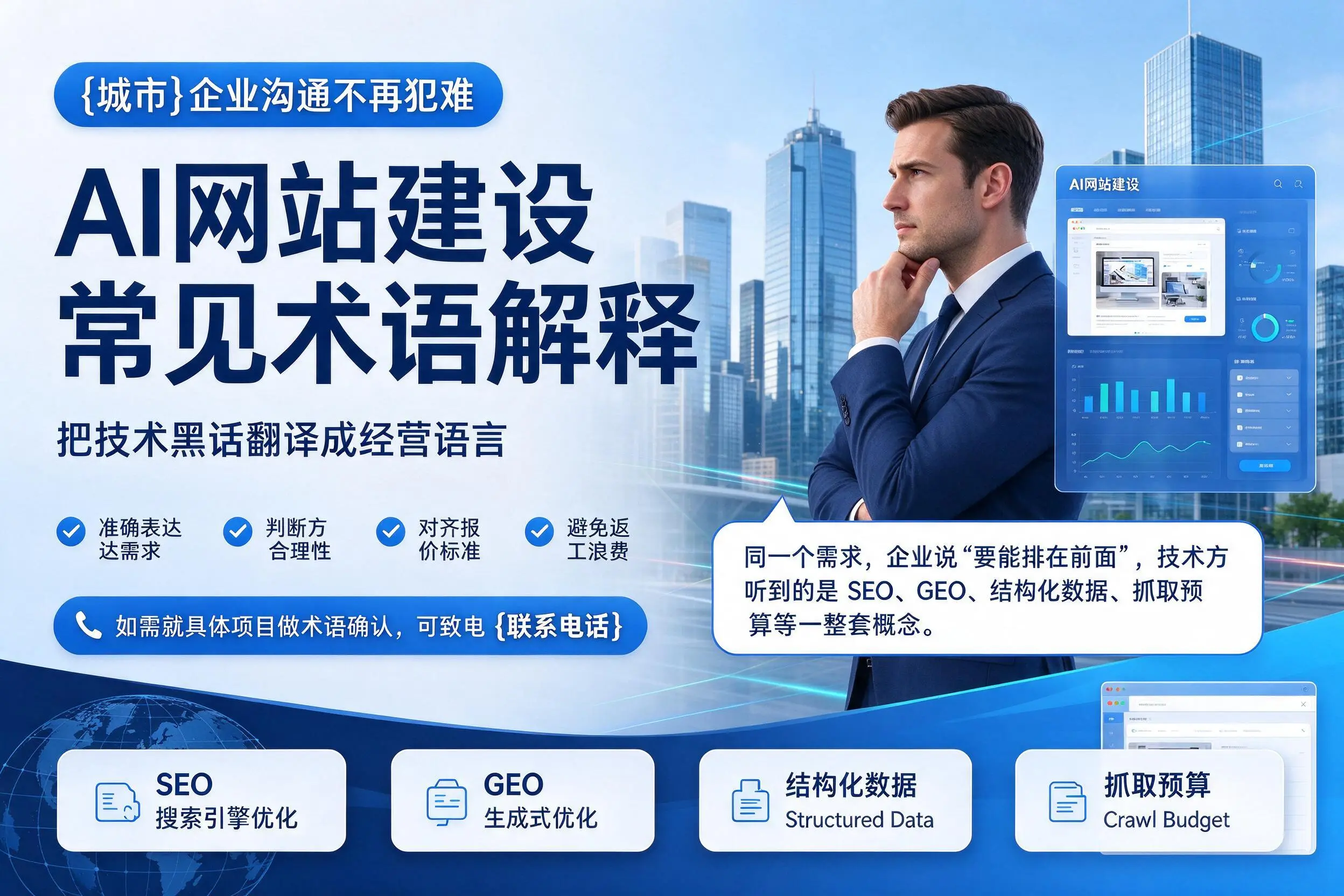 AI网站建设常见术语解释，榆林企业沟通不再犯难
