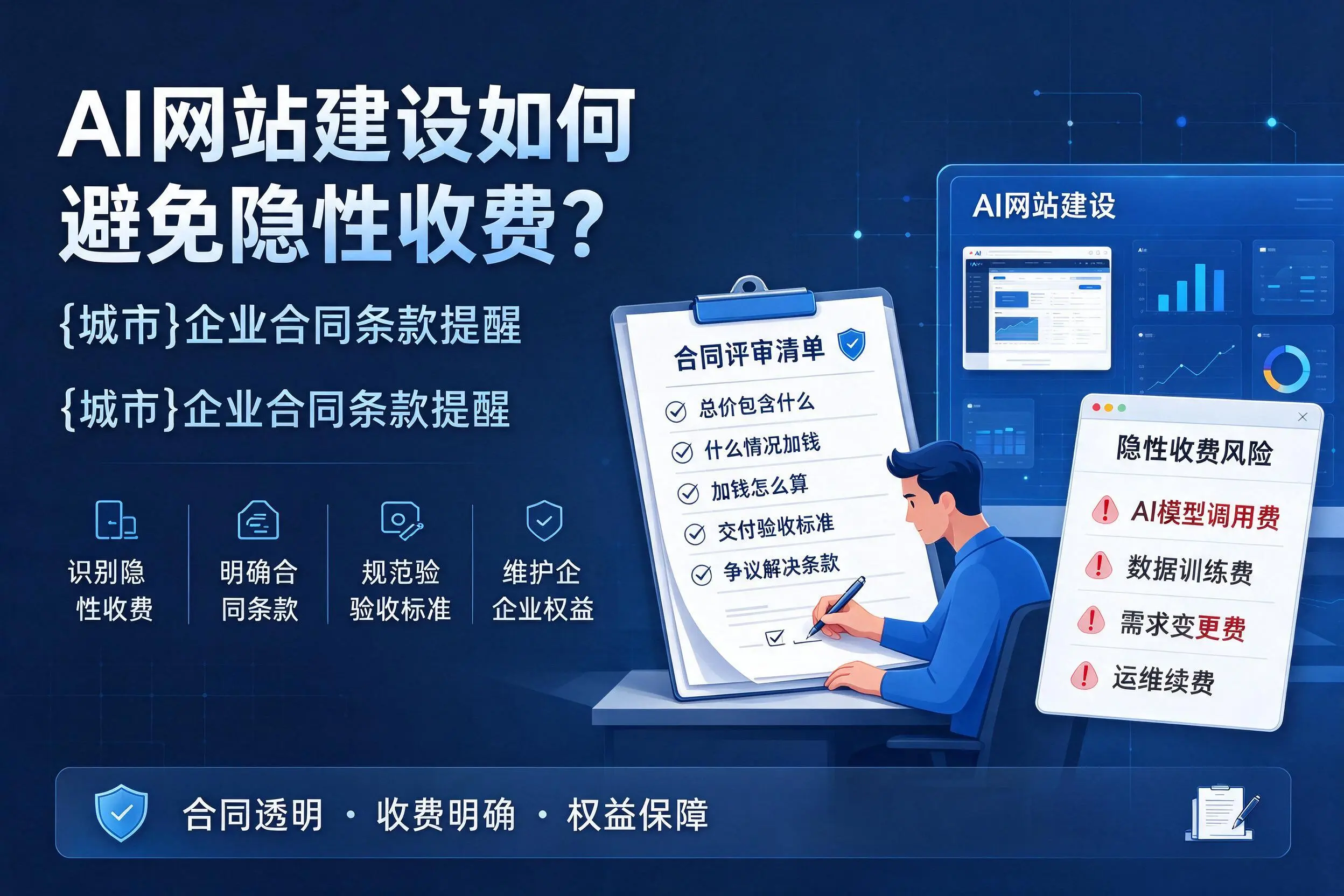 AI网站建设如何避免隐性收费?榆林企业合同条款提醒