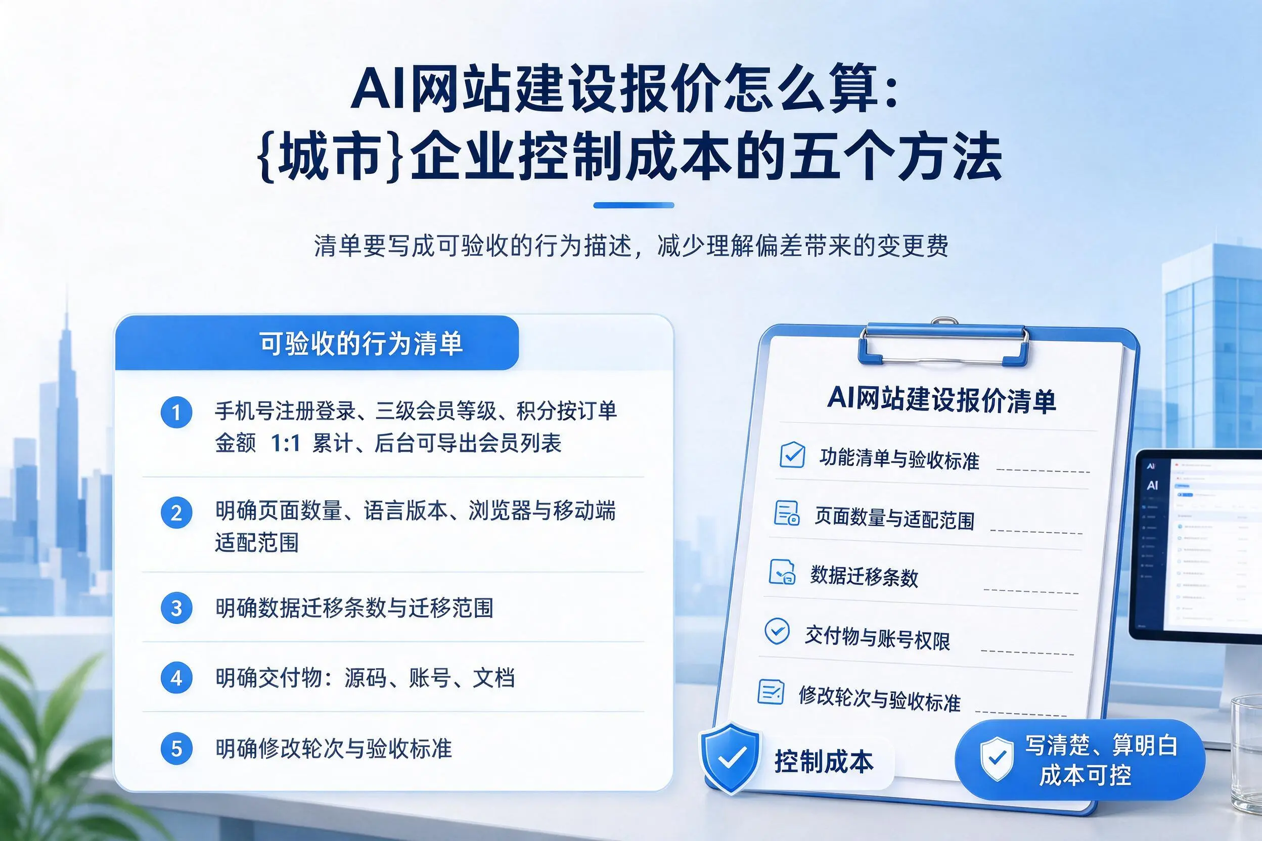 AI网站建设报价怎么算:榆林企业控制成本的五个方法